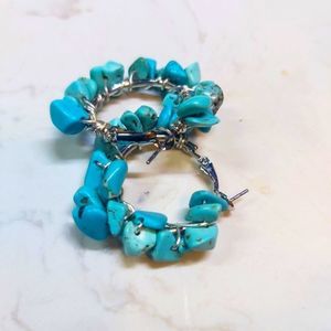 Silver plated hoops new handmade medium size